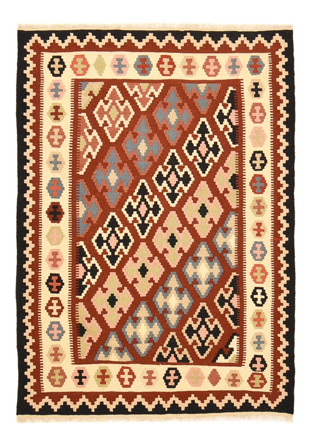 Kelim Carpet - orientalisk matta - 150 x 106 cm - flerfärgad