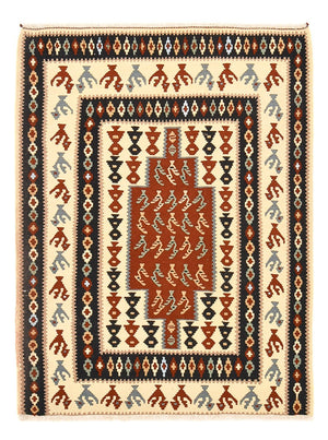Kelim Carpet - orientalisk matta - 145 x 111 cm - flerfärgad