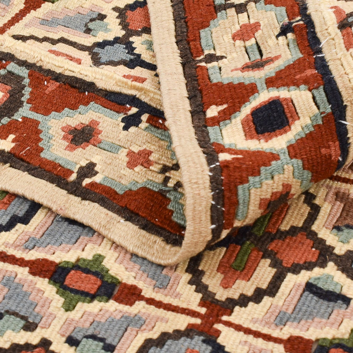 Kelim Carpet - orientalisk matta - 135 x 100 cm - flerfärgad