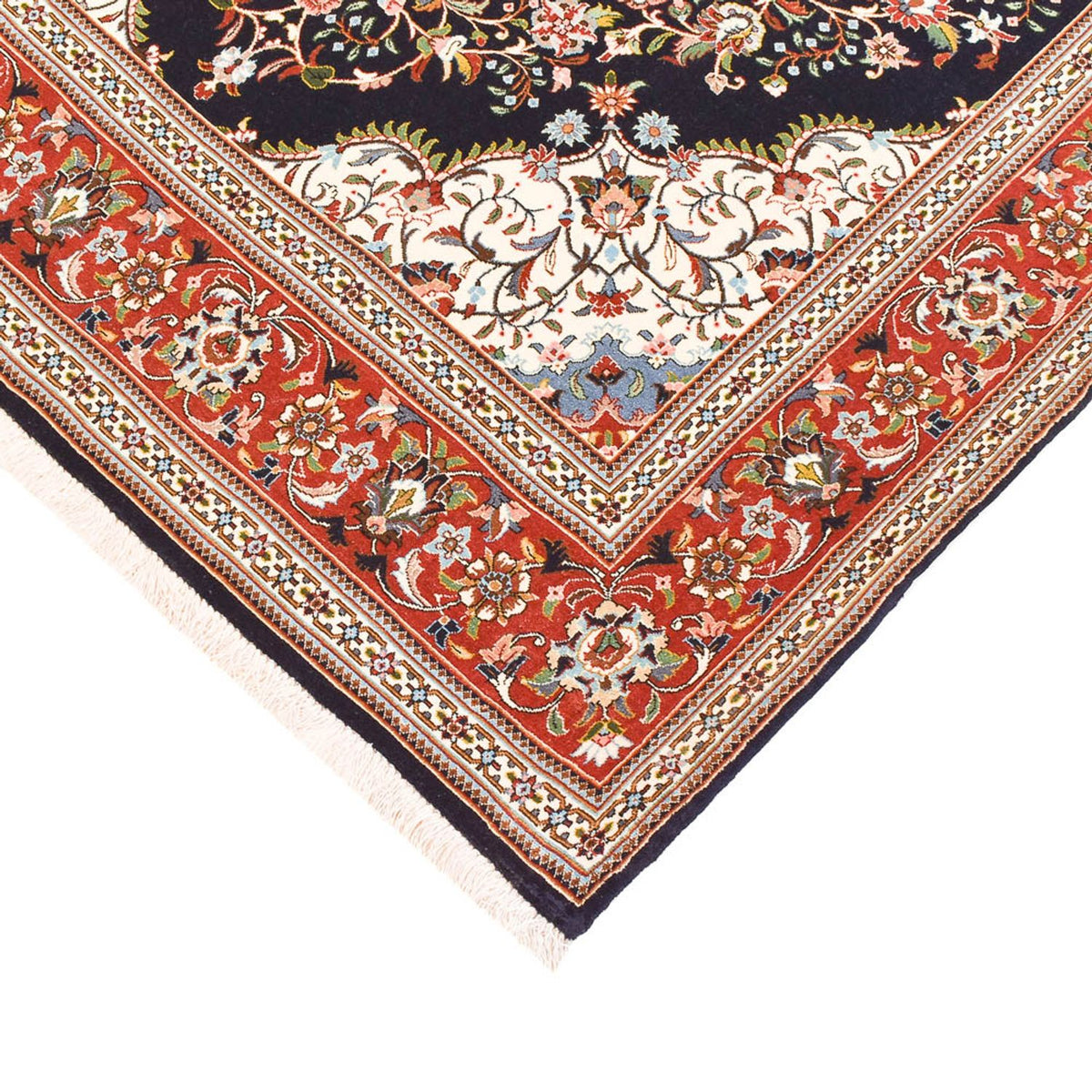 Persisk matta - Ghom - Kunglig - 218 x 138 cm - mörkblå