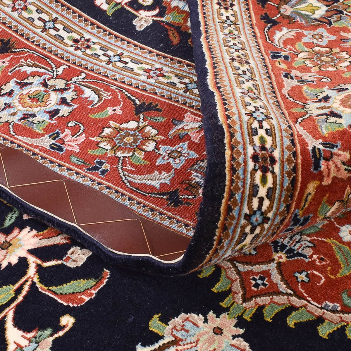 Persisk matta - Ghom - Kunglig - 218 x 138 cm - mörkblå