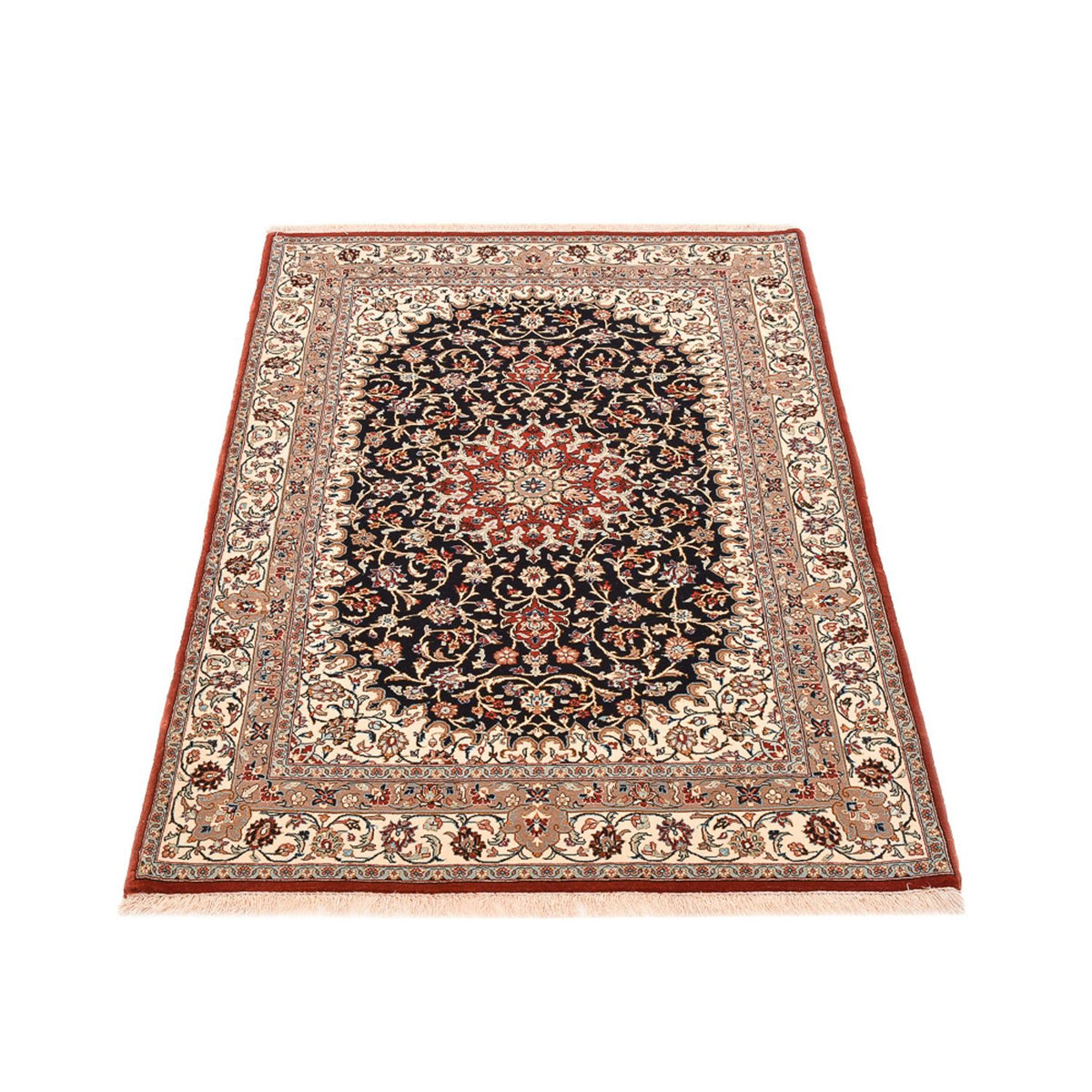 Persisk matta - Ghom - Kunglig - 154 x 103 cm - mörkblå