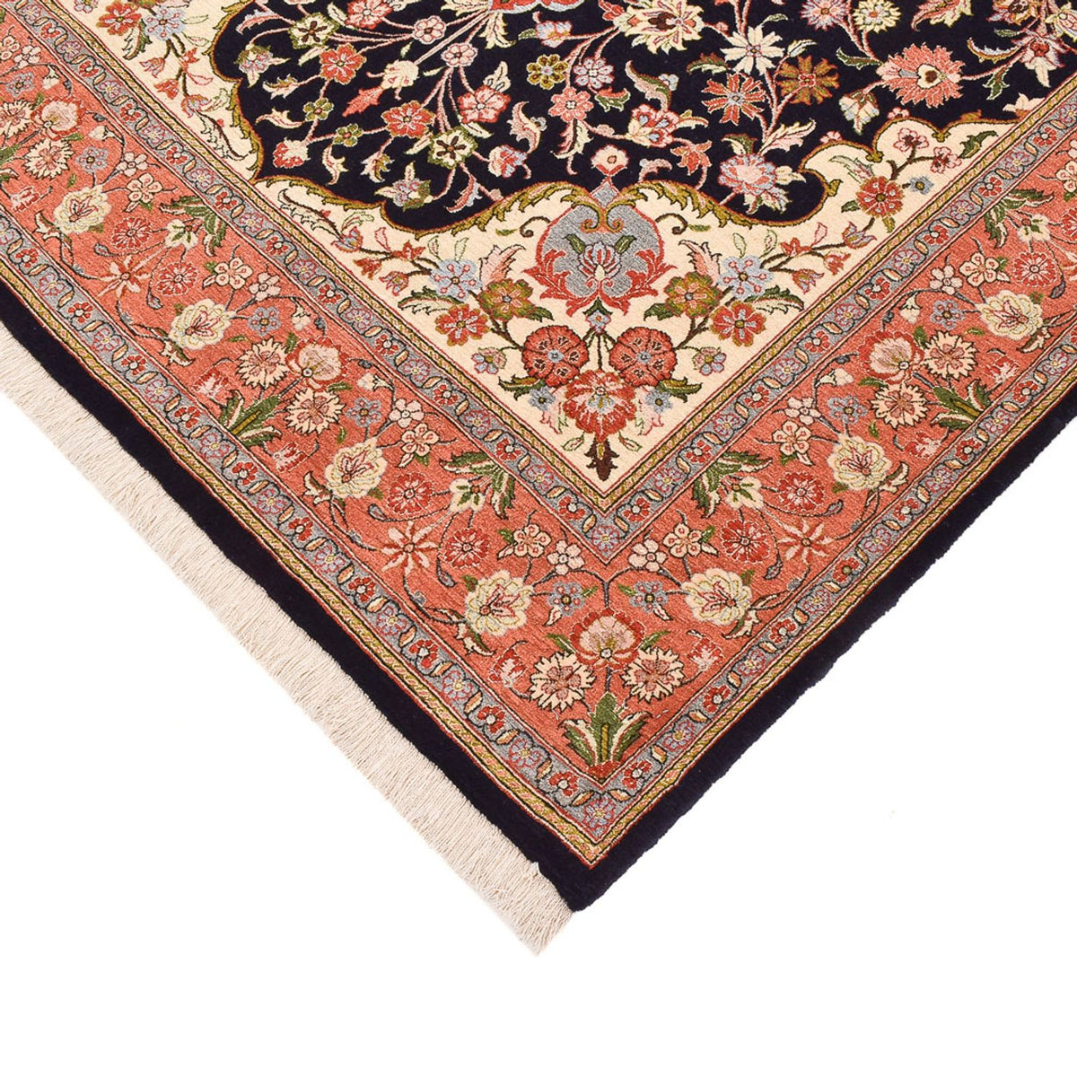 Persisk matta - Ghom - Kunglig - 227 x 140 cm - mörkblå