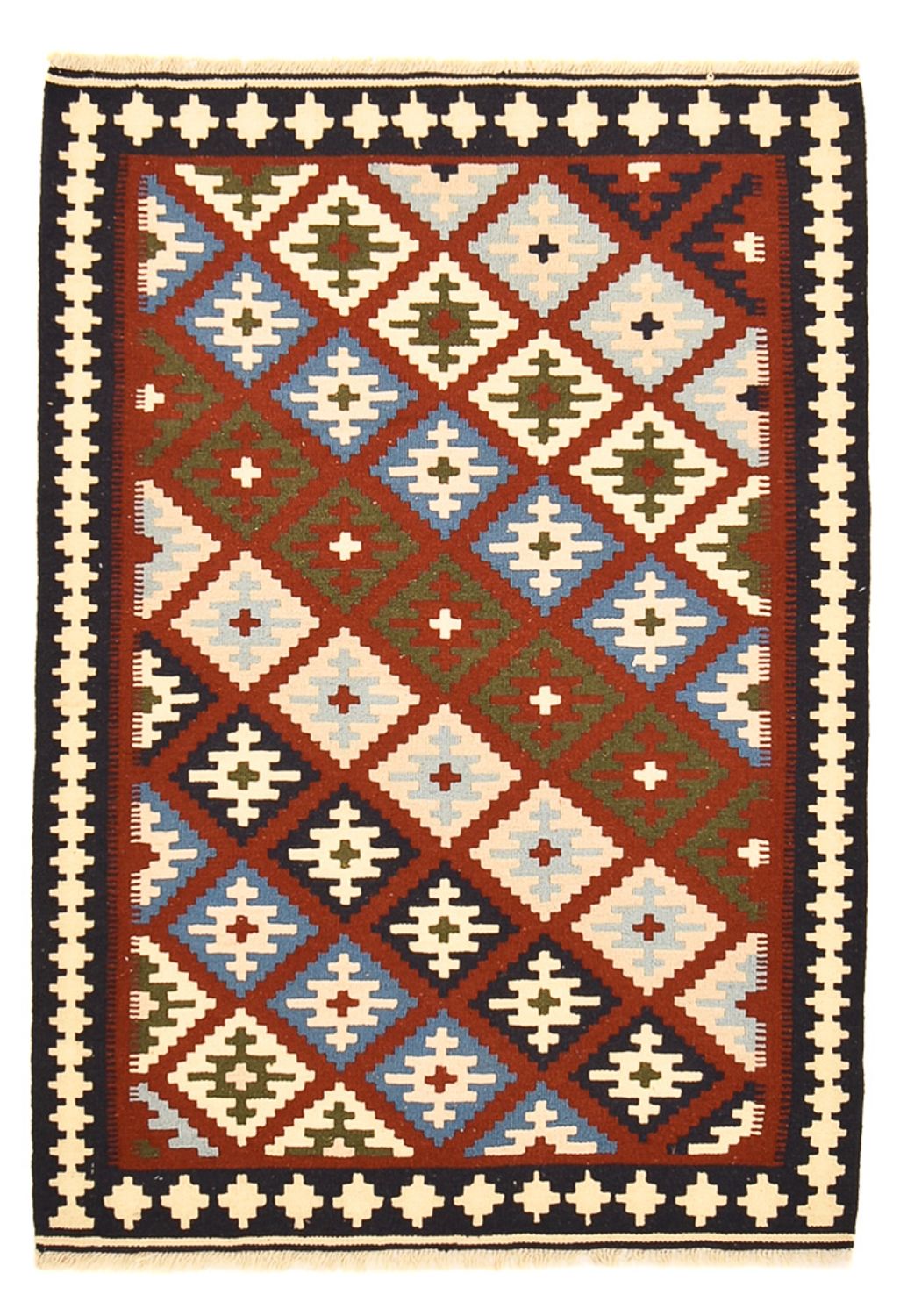 Kelim Carpet - orientalisk matta - 145 x 100 cm - flerfärgad