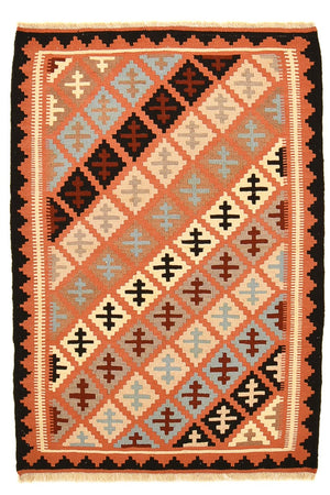 Kelim Carpet - orientalisk matta - 145 x 98 cm - flerfärgad