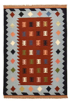 Kelim Carpet - orientalisk matta - 145 x 100 cm - flerfärgad