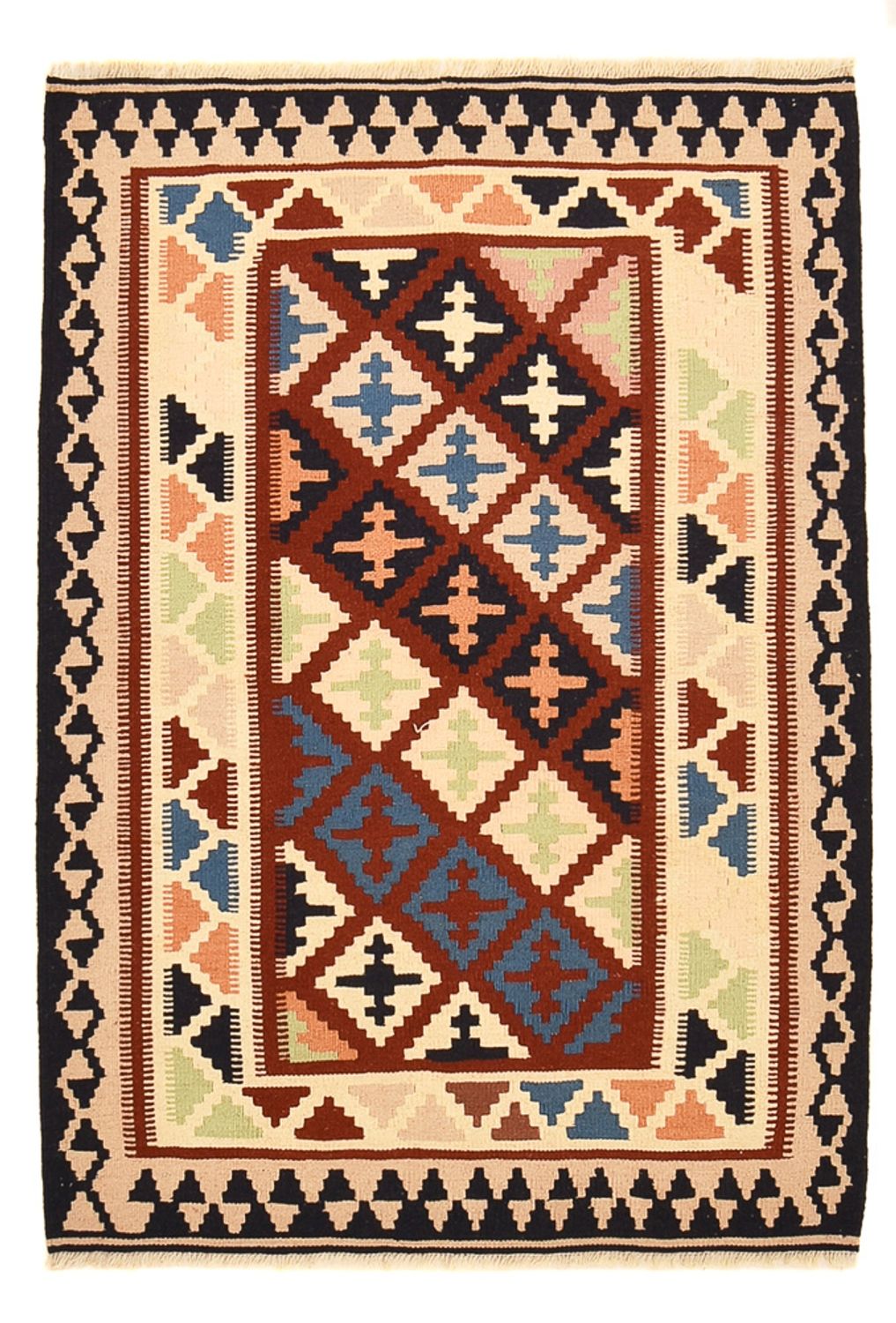 Kelim Carpet - orientalisk matta - 147 x 102 cm - flerfärgad