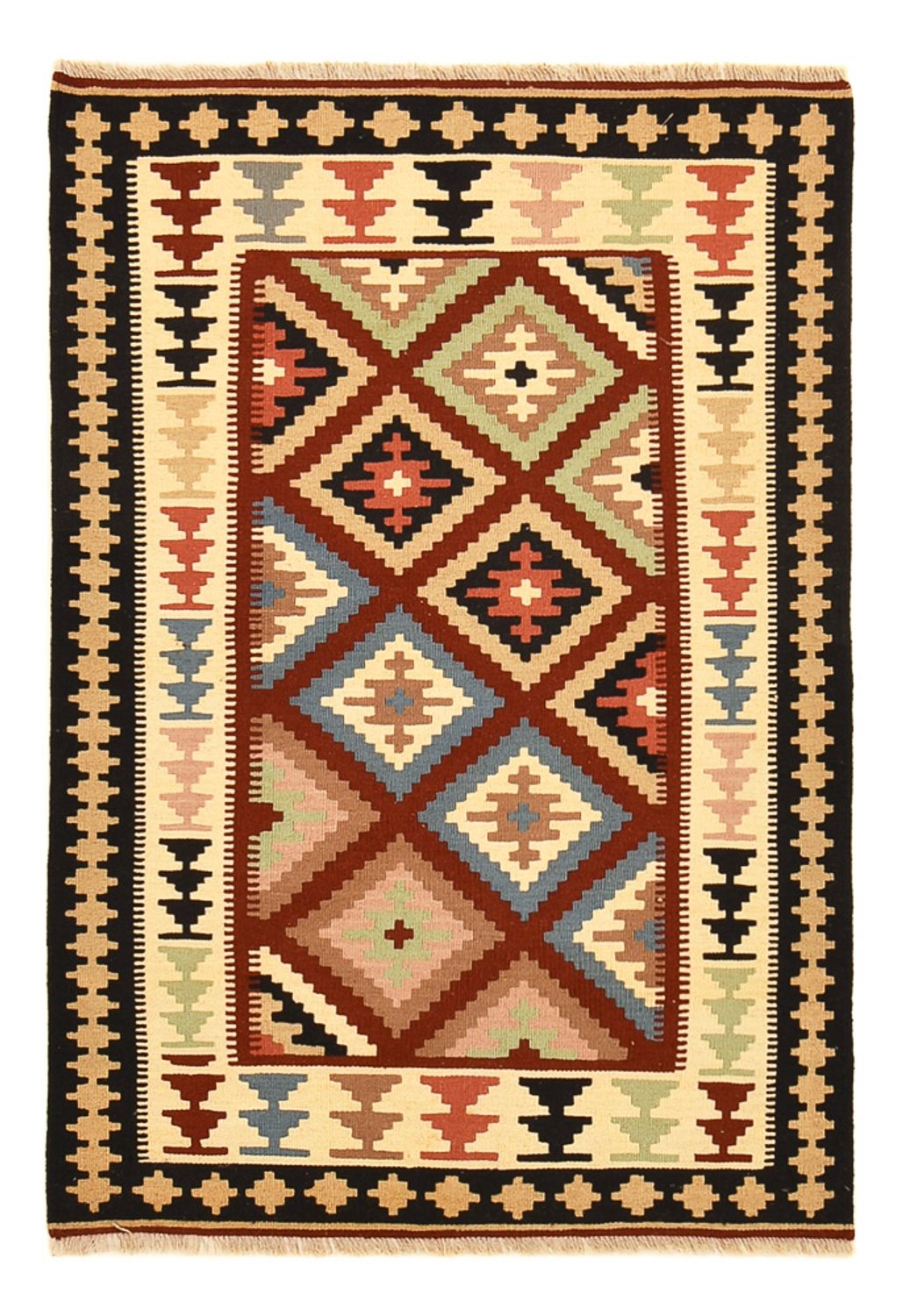 Kelim Carpet - orientalisk matta - 150 x 103 cm - flerfärgad