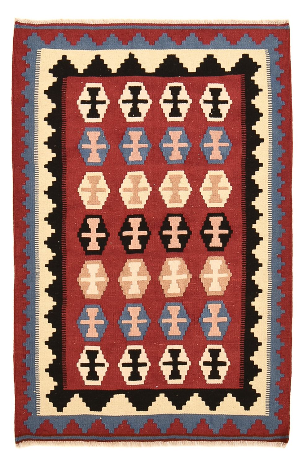 Kelim Carpet - orientalisk matta - 150 x 98 cm - flerfärgad