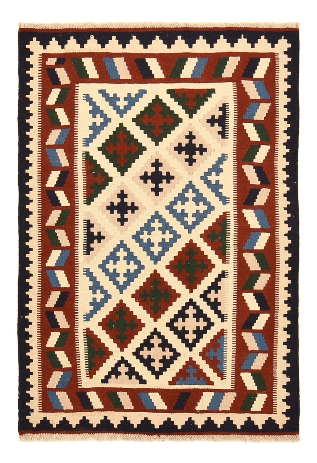 Kelim Carpet - orientalisk matta - 148 x 100 cm - flerfärgad