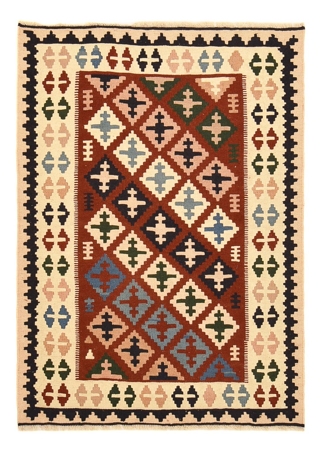 Kelim Carpet - orientalisk matta - 142 x 100 cm - flerfärgad