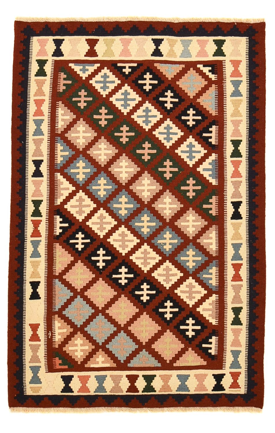 Kelim Carpet - orientalisk matta - 150 x 100 cm - flerfärgad