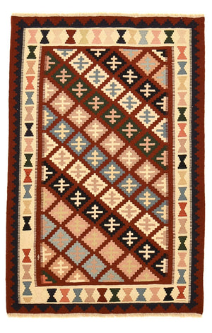 Kelim Carpet - orientalisk matta - 150 x 100 cm - flerfärgad