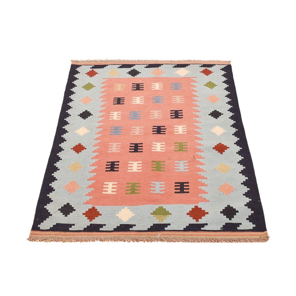 Kelim Carpet - orientalisk matta - 143 x 100 cm - flerfärgad