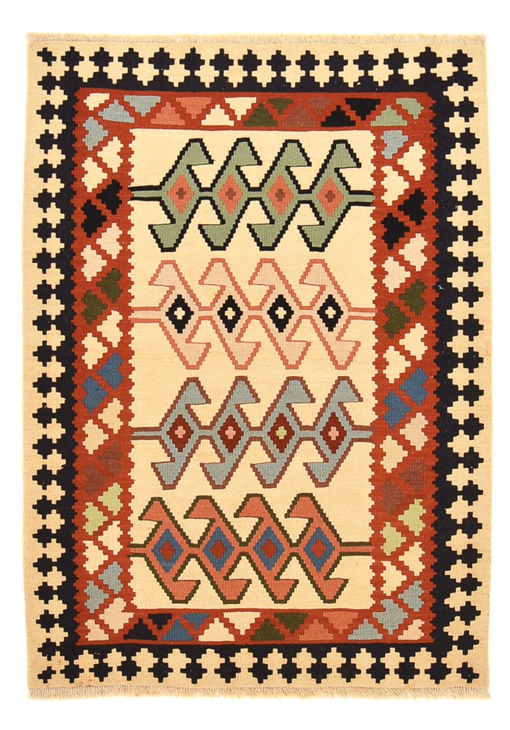 Kelim Carpet - orientalisk matta - 147 x 105 cm - flerfärgad