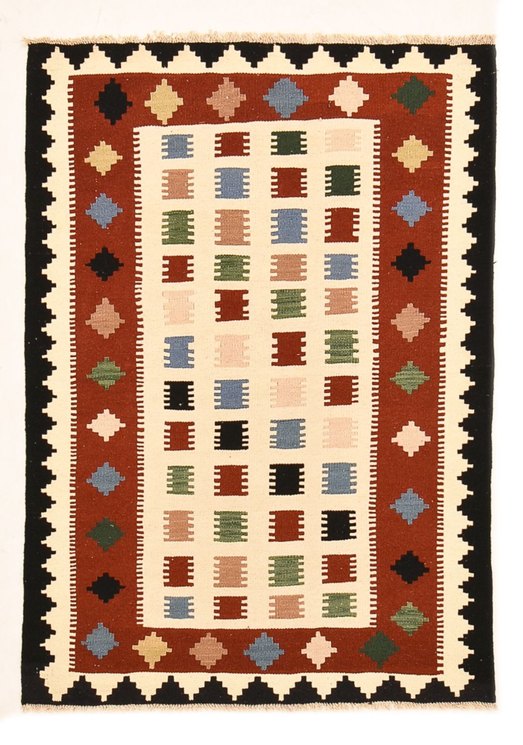Kelim Carpet - orientalisk matta - 146 x 103 cm - flerfärgad
