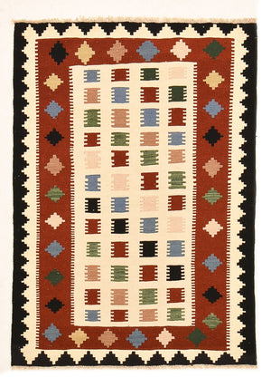 Kelim Carpet - orientalisk matta - 146 x 103 cm - flerfärgad