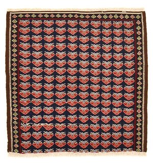 Kelim Carpet - orientalisk matta kvadrat  - 66 x 66 cm - flerfärgad