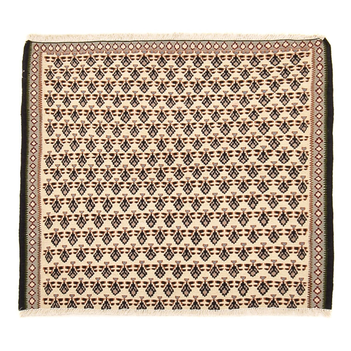 Kelim Carpet - orientalisk matta - 85 x 82 cm - grädde