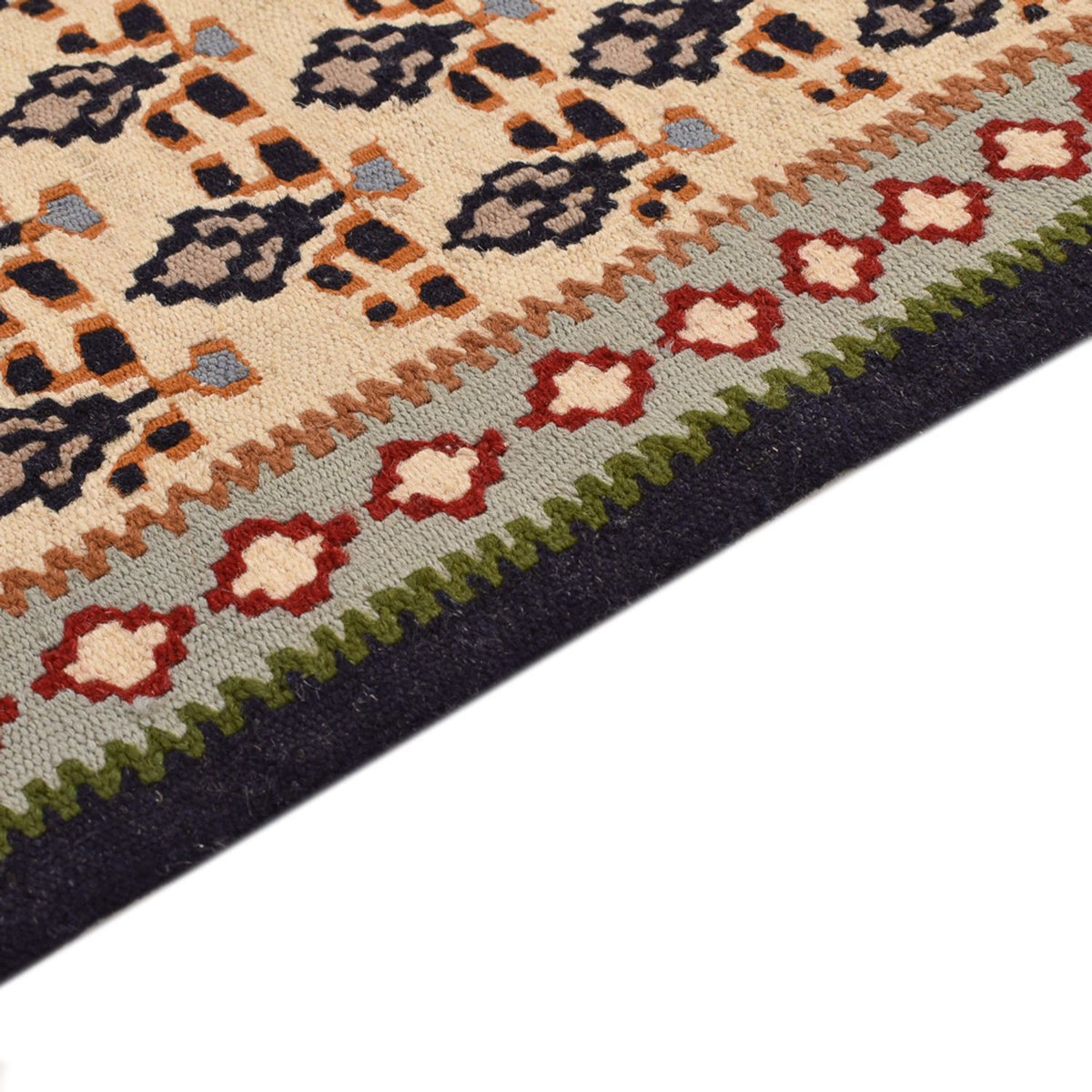 Kelim Carpet - orientalisk matta - 85 x 82 cm - grädde