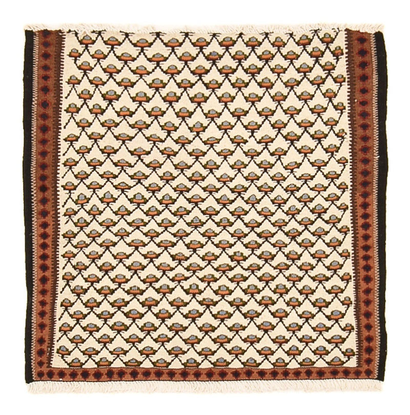 Kelim Carpet - orientalisk matta - 88 x 85 cm - grädde