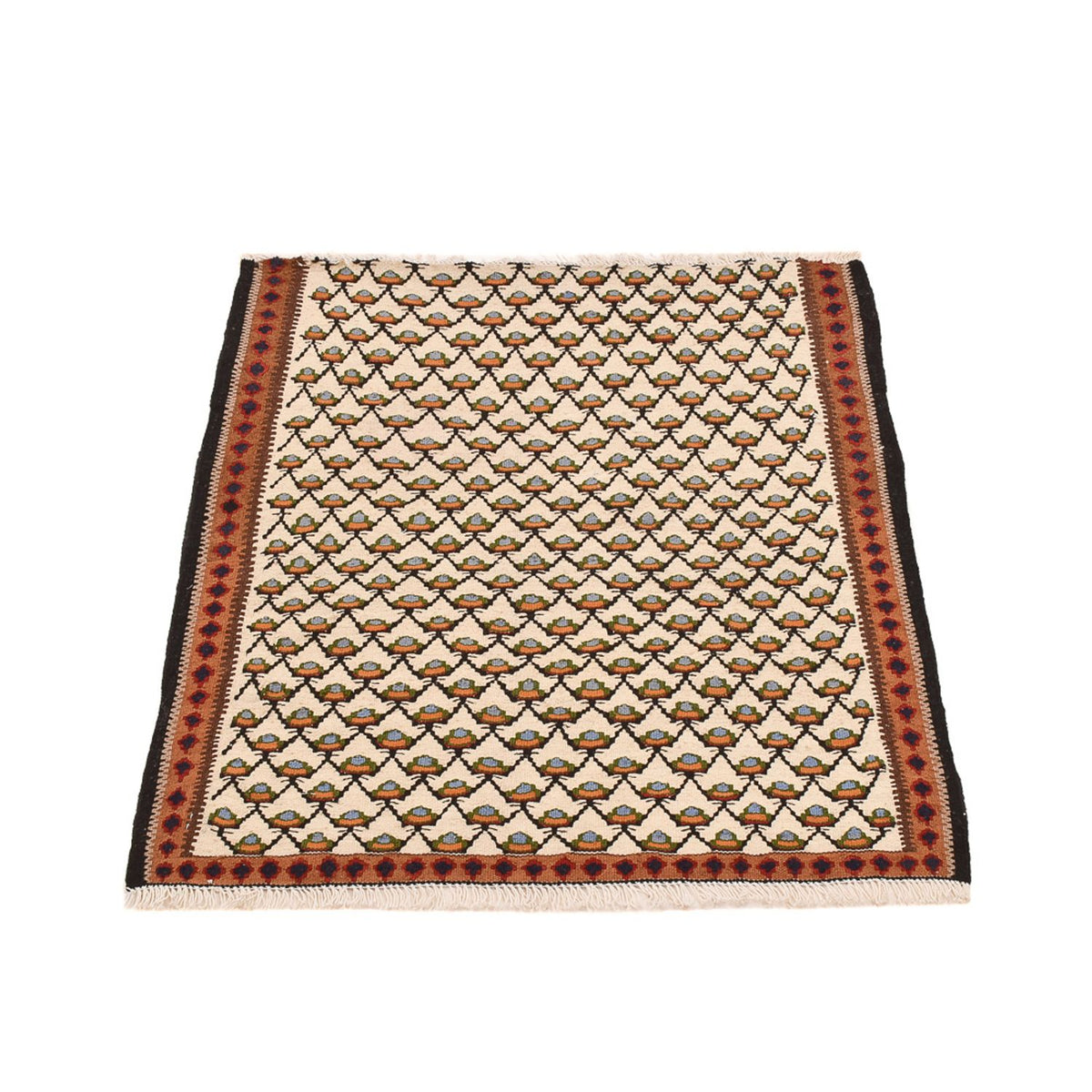 Kelim Carpet - orientalisk matta - 88 x 85 cm - grädde