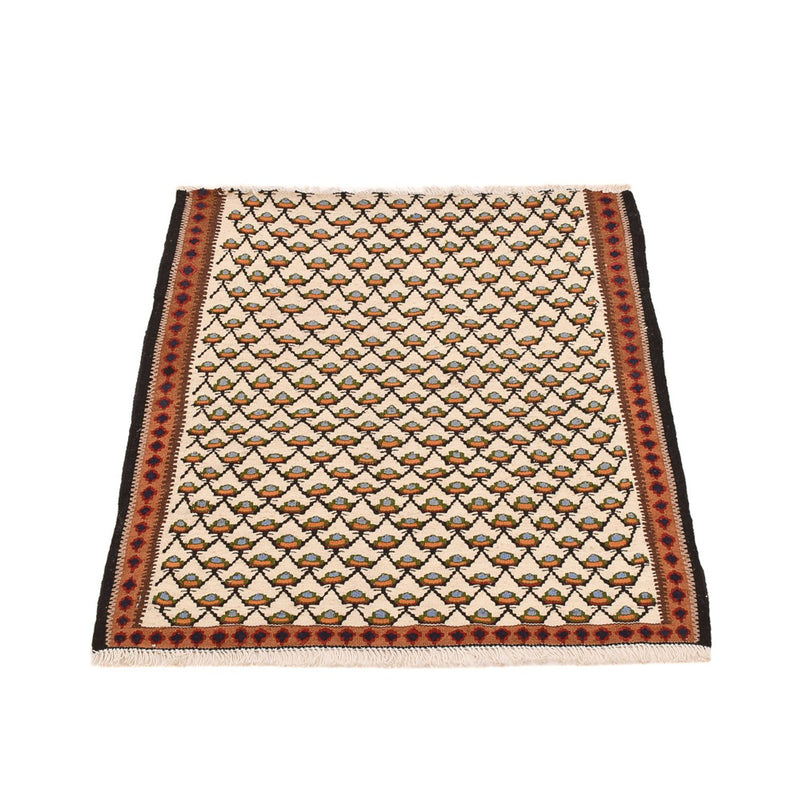 Kelim Carpet - orientalisk matta - 88 x 85 cm - grädde