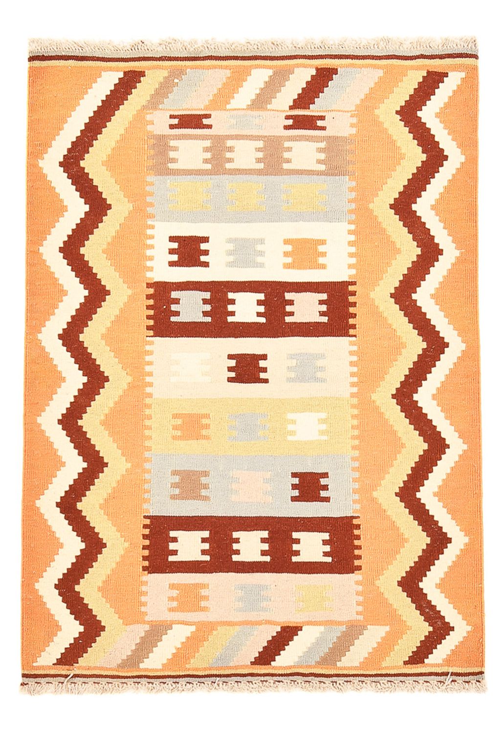 Kelim Carpet - orientalisk matta - 147 x 106 cm - flerfärgad