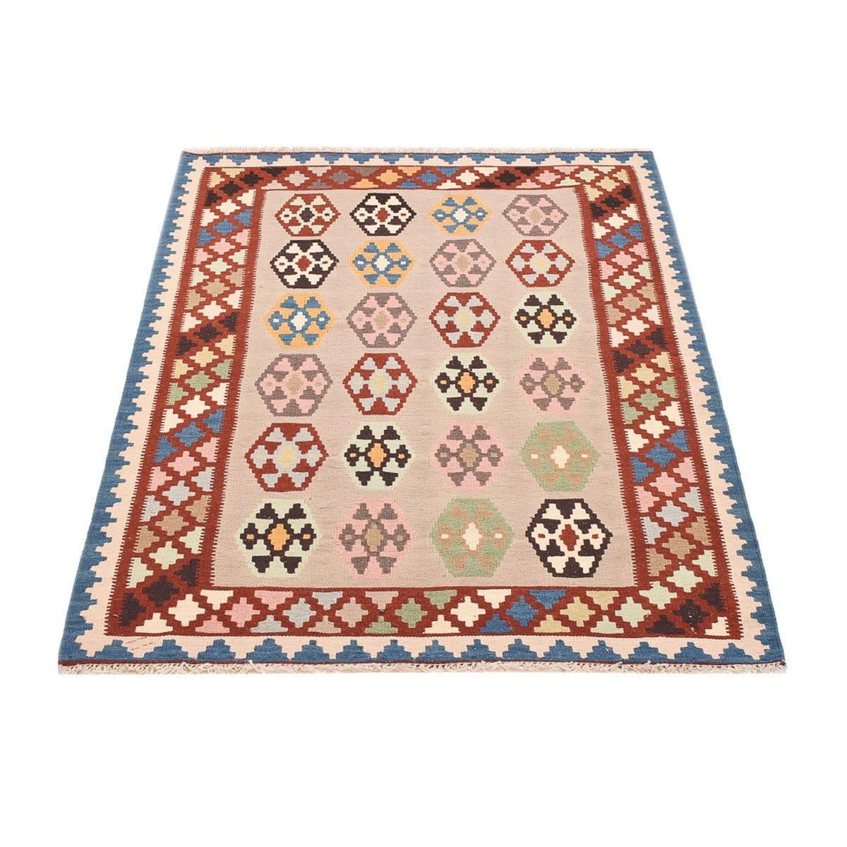 Kelim Carpet - orientalisk matta - 146 x 103 cm - flerfärgad