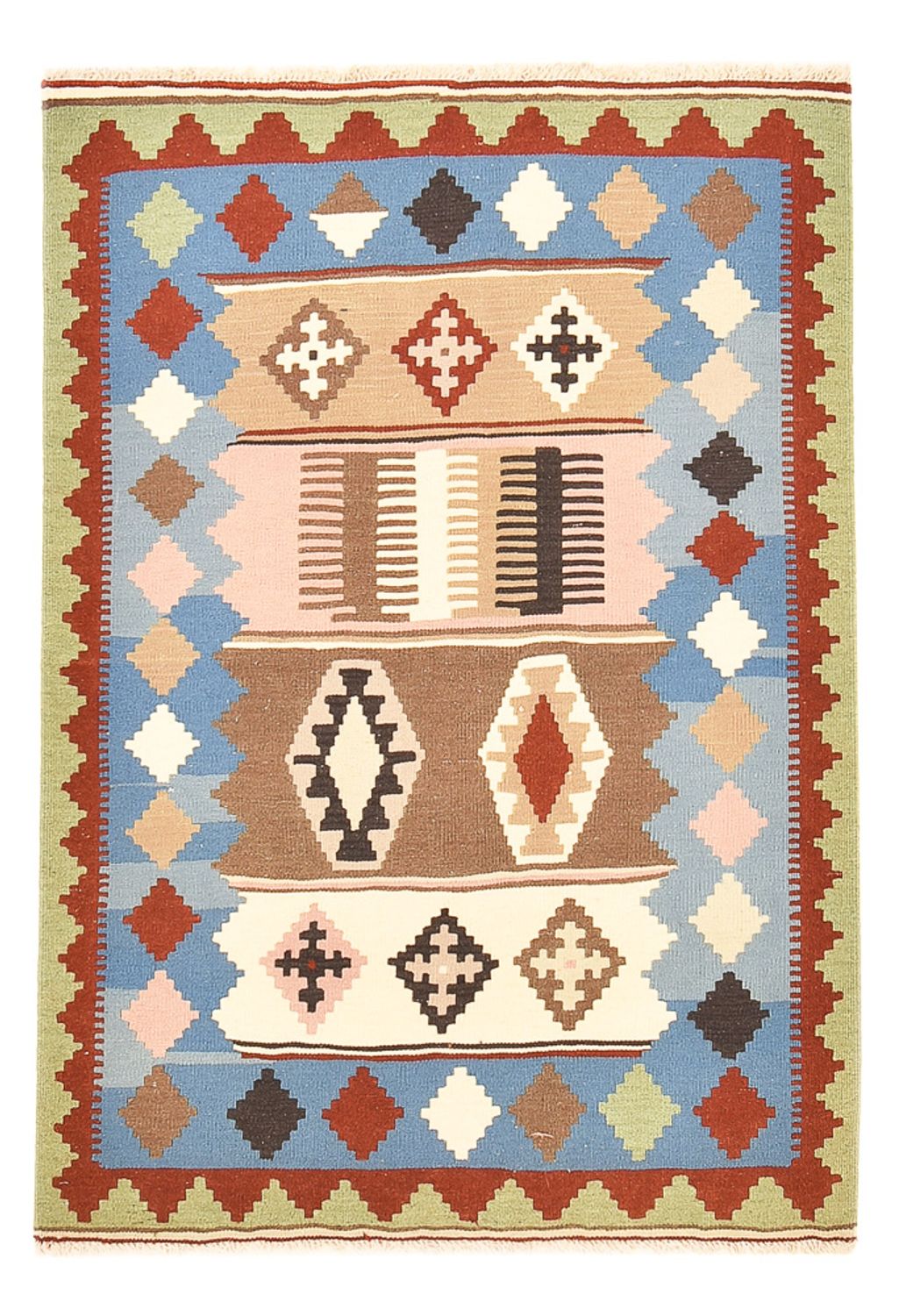 Kelim Carpet - orientalisk matta - 144 x 102 cm - flerfärgad