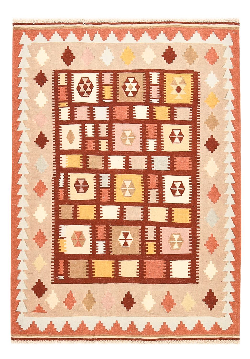 Kelim Carpet - orientalisk matta - 147 x 103 cm - flerfärgad