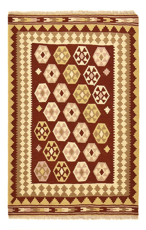 Kelim Carpet - orientalisk matta - 155 x 100 cm - flerfärgad