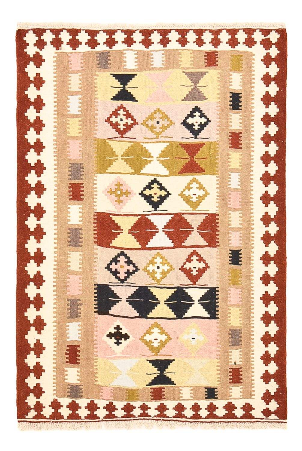 Kelim Carpet - orientalisk matta - 150 x 102 cm - flerfärgad