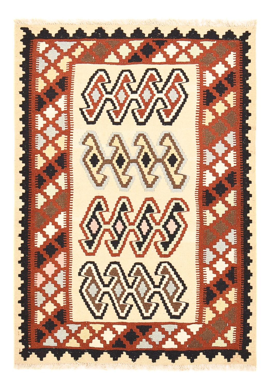 Kelim Carpet - orientalisk matta - 148 x 105 cm - flerfärgad