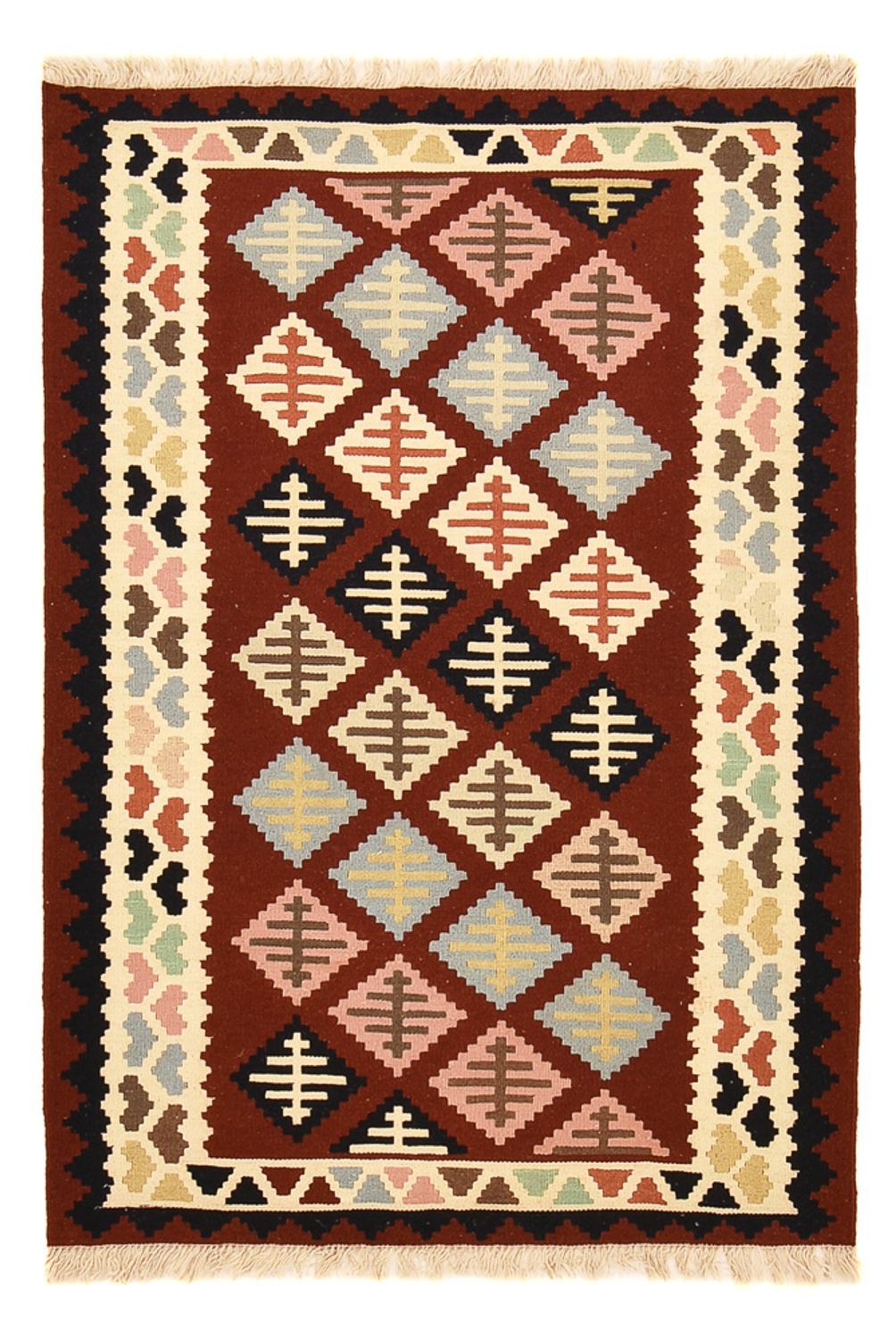 Kelim Carpet - orientalisk matta - 147 x 103 cm - flerfärgad