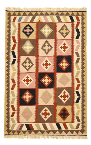 Kelim Carpet - orientalisk matta - 146 x 100 cm - flerfärgad