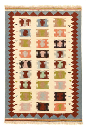 Kelim Carpet - orientalisk matta - 140 x 97 cm - flerfärgad