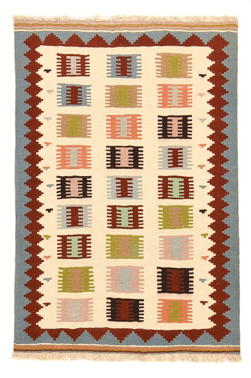 Kelim Carpet - orientalisk matta - 140 x 97 cm - flerfärgad
