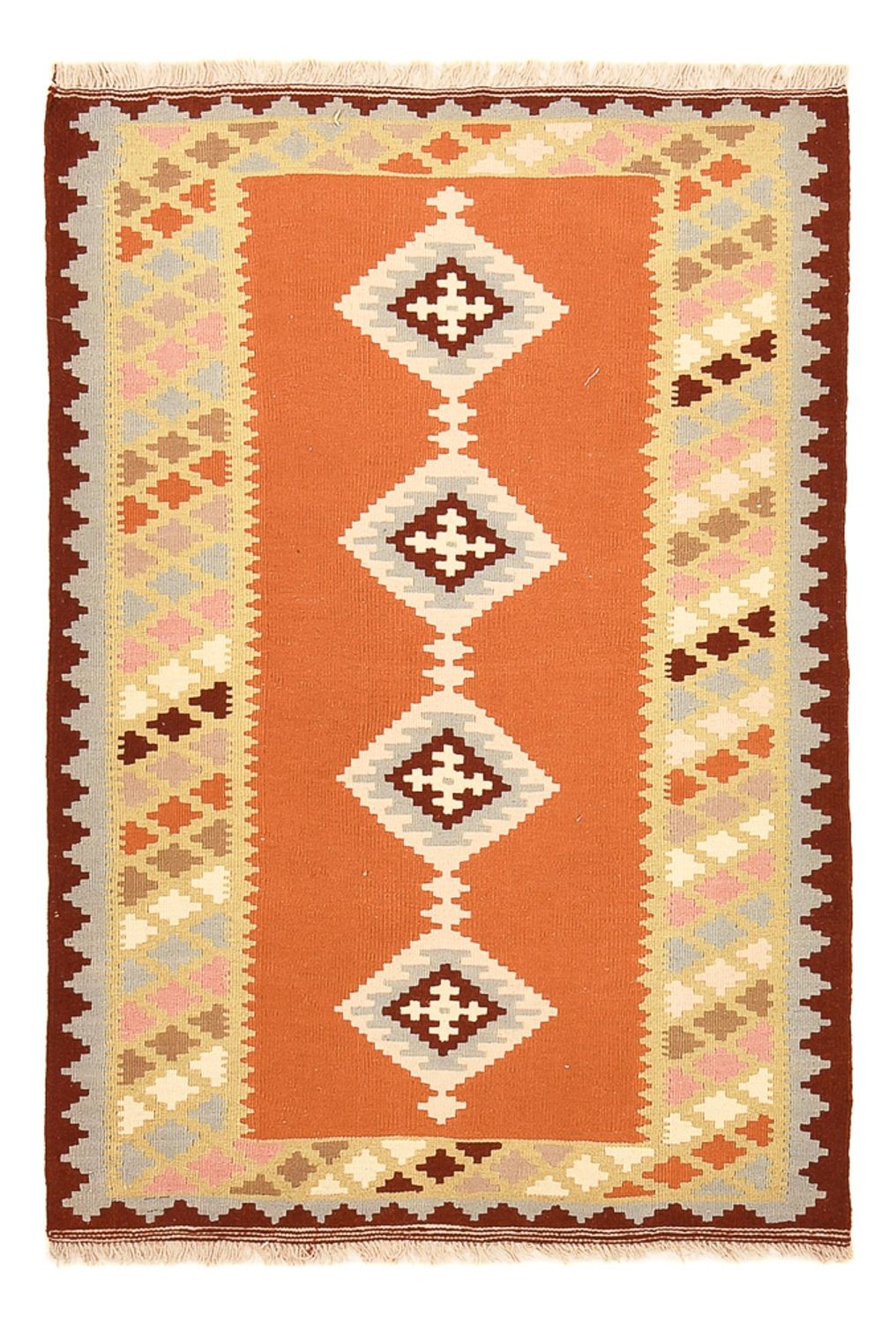 Kelim Carpet - orientalisk matta - 148 x 100 cm - flerfärgad