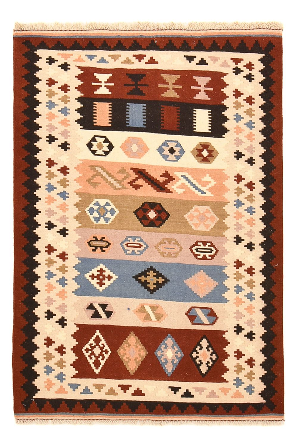 Kelim Carpet - orientalisk matta - 150 x 103 cm - flerfärgad