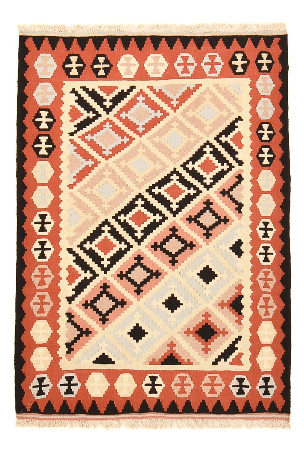 Kelim Carpet - orientalisk matta - 145 x 102 cm - flerfärgad