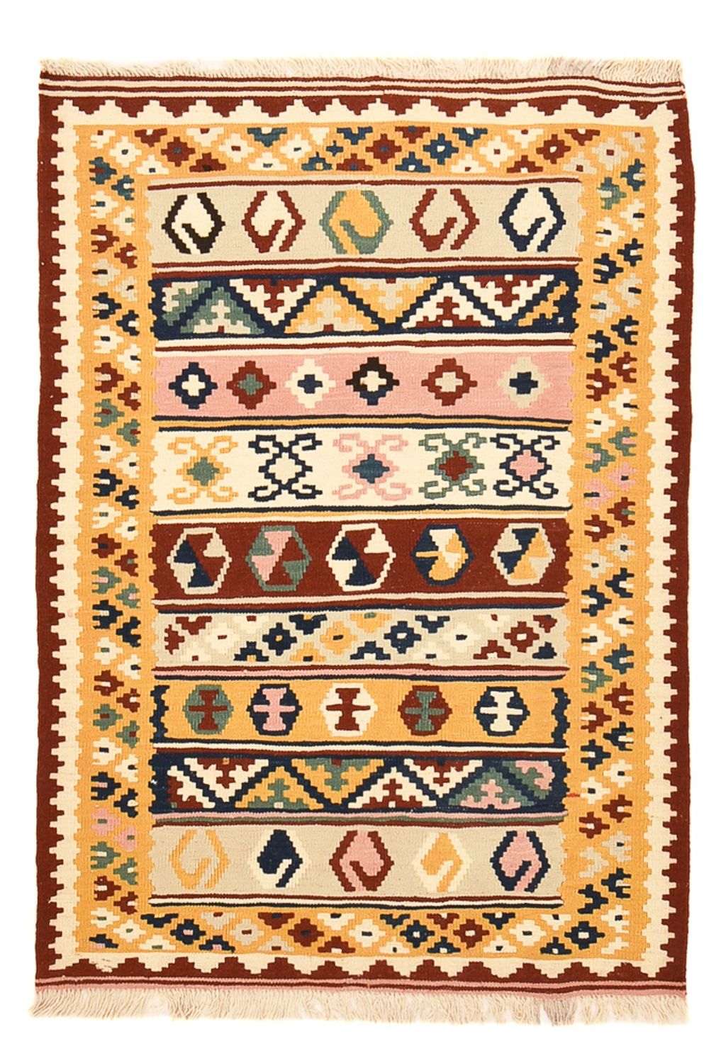 Kelim Carpet - orientalisk matta - 144 x 105 cm - flerfärgad