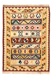 Kelim Carpet - orientalisk matta - 144 x 105 cm - flerfärgad