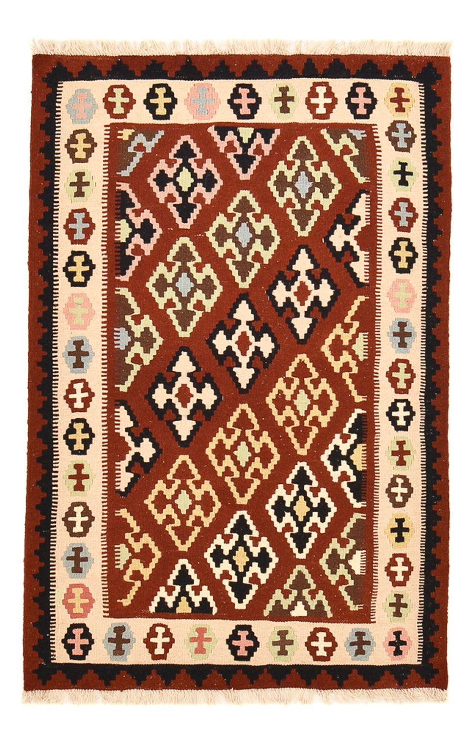 Kelim Carpet - orientalisk matta - 150 x 102 cm - flerfärgad