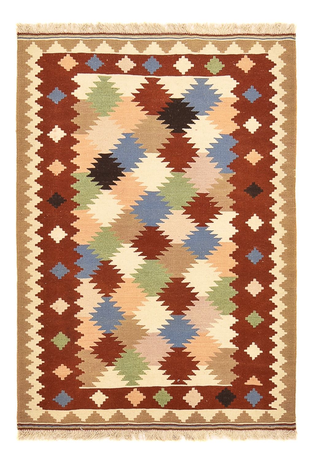 Kelim Carpet - orientalisk matta - 146 x 100 cm - flerfärgad