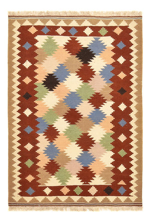 Kelim Carpet - orientalisk matta - 146 x 100 cm - flerfärgad