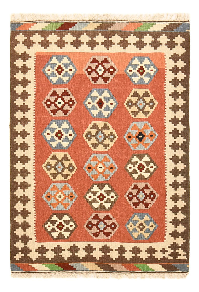 Kelim Carpet - orientalisk matta - 146 x 100 cm - flerfärgad