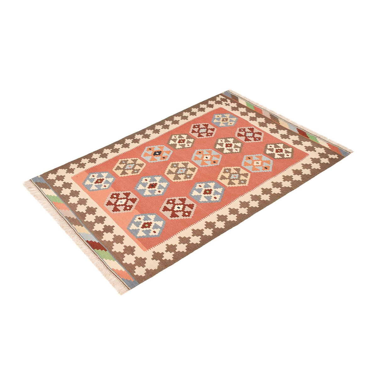 Kelim Carpet - orientalisk matta - 146 x 100 cm - flerfärgad