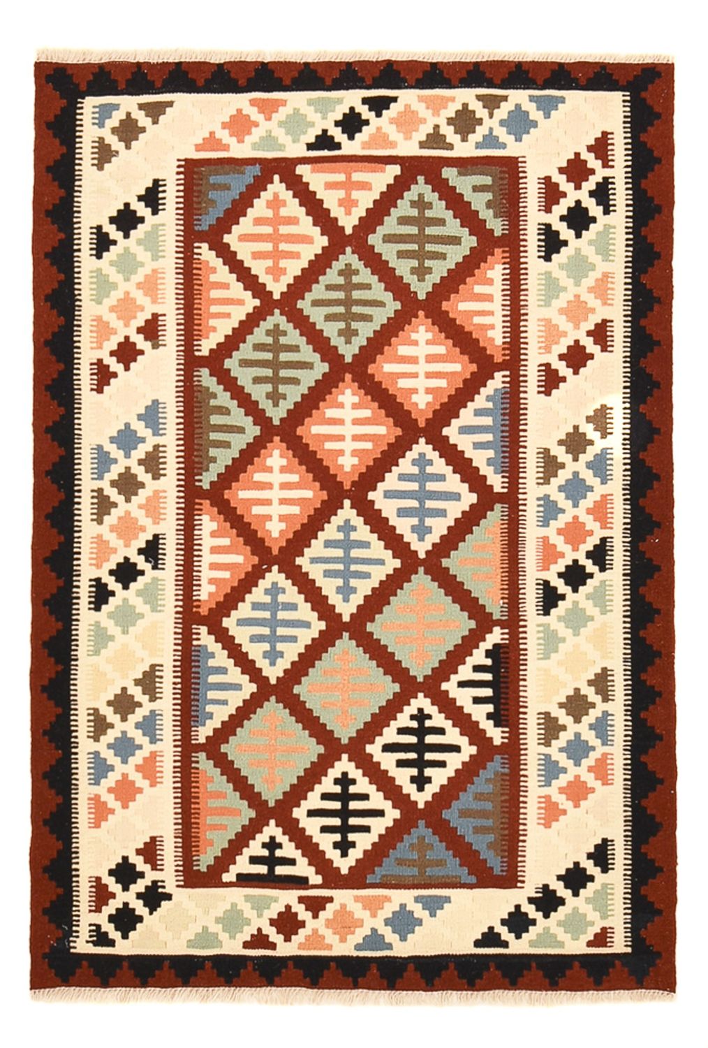 Kelim Carpet - orientalisk matta - 143 x 100 cm - flerfärgad