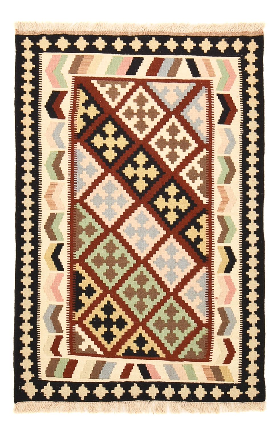 Kelim Carpet - orientalisk matta - 145 x 98 cm - flerfärgad